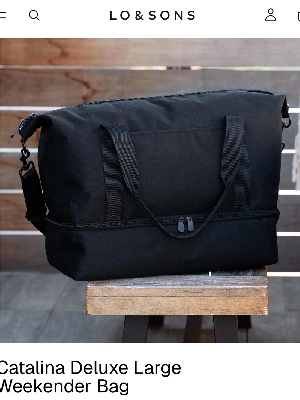 Lo & Sons Black CATALINA Weekender Duffel